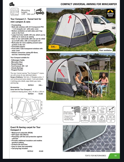 Stångsats till Reimo tour compact 2 (modellnr 93701) (2 fiberstavar)