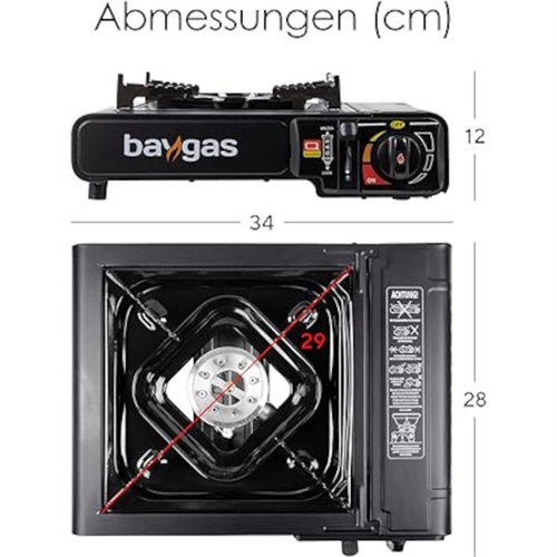 Gasspis med piezotändning, inkl. 4 gasdunkar